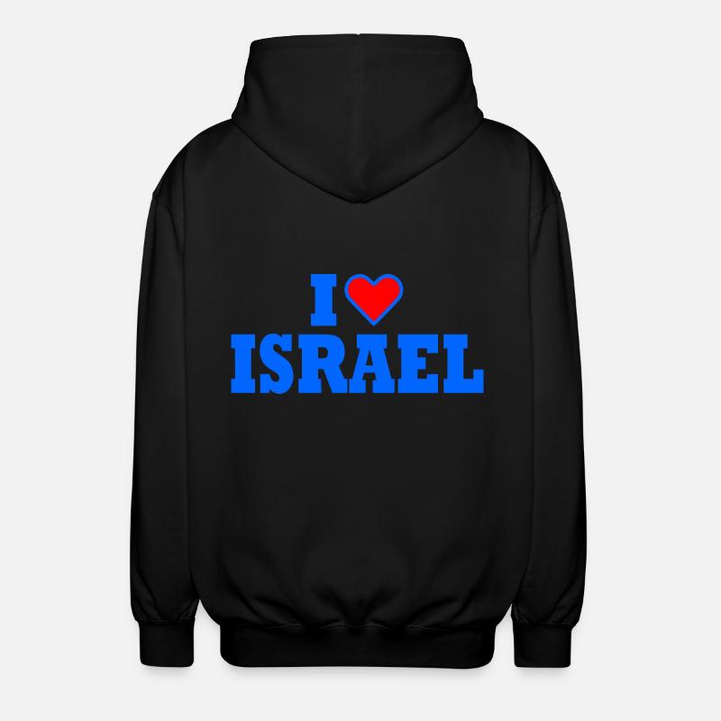I love israel - Unisex Kapuzenjacke - Schwarz