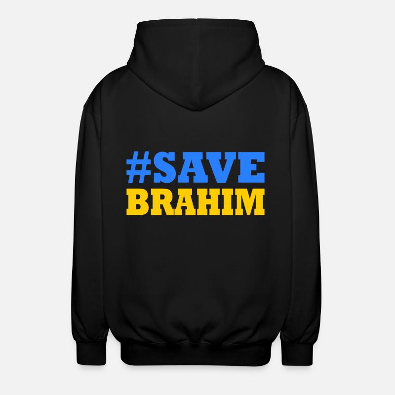 Save brahim - Unisex Hooded Jacket - black