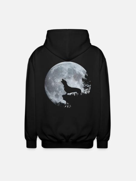 Dackel Mond - Unisex Kapuzenjacke - Schwarz