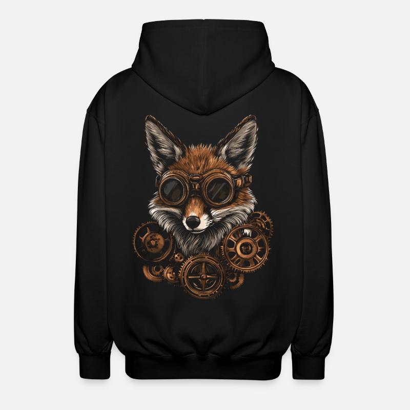 Fuchs Steampunk - Unisex Kapuzenjacke - Schwarz