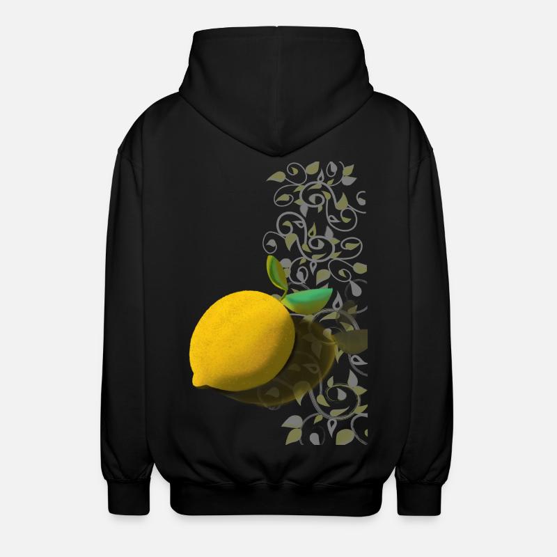 Lemon and Delicate Tendrils - Unisex Hooded Jacket - black