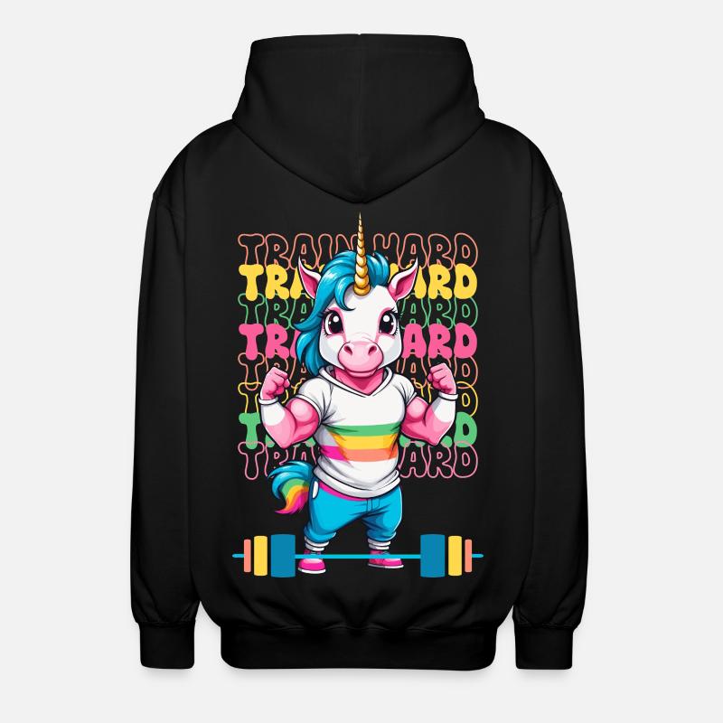 Licorne bodybuilder - Veste à capuche unisexe - noir