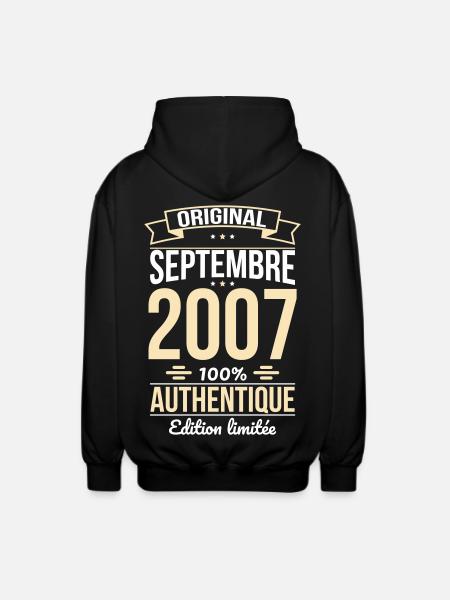 18th Birthday - Original - September 2007 - Unisex Hooded Jacket - black
