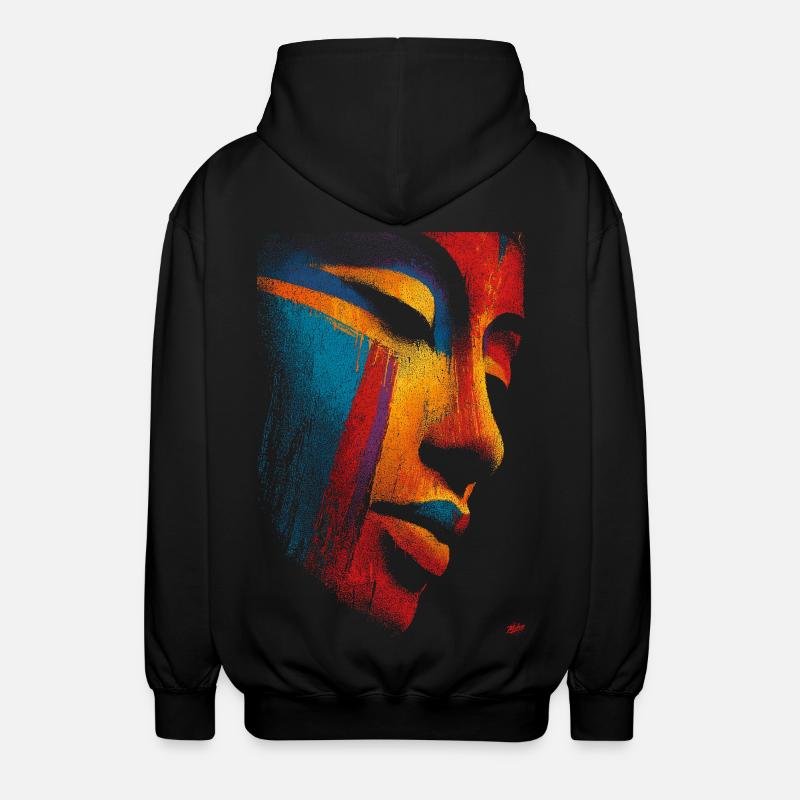 Buddha's Face - Unisex Hooded Jacket - black