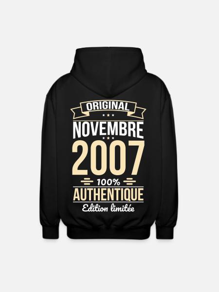 18th Birthday - Original - November 2007 - Unisex Hooded Jacket - black