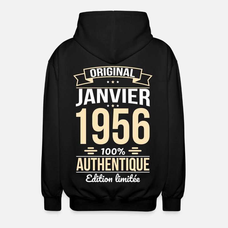 70th Anniversary - Original - January 1956 - Unisex Hooded Jacket - black