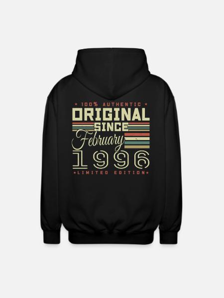 Awesome since February 1996 - Unisex Hooded Jacket - black