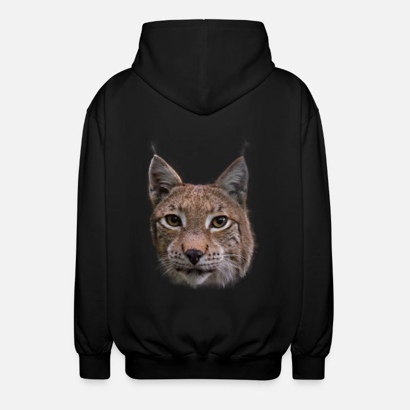 Luchs Design Luchse Wildkatzen Geschenk - Unisex Kapuzenjacke - Schwarz