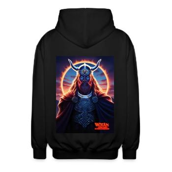 WOTAN - YOUR LIGHT IN YOUR DARKNESS - Unisex Kapuzenjacke - Schwarz - Hinten - AI Model Male 185 light (185cm)