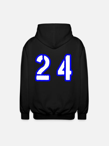 24 Number Symbol - Unisex Hooded Jacket - black