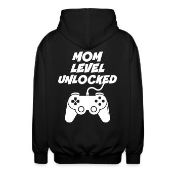 Niveau maman débloqué - Veste à capuche unisexe - noir - Dos - AI Model Male 185 light (185cm)