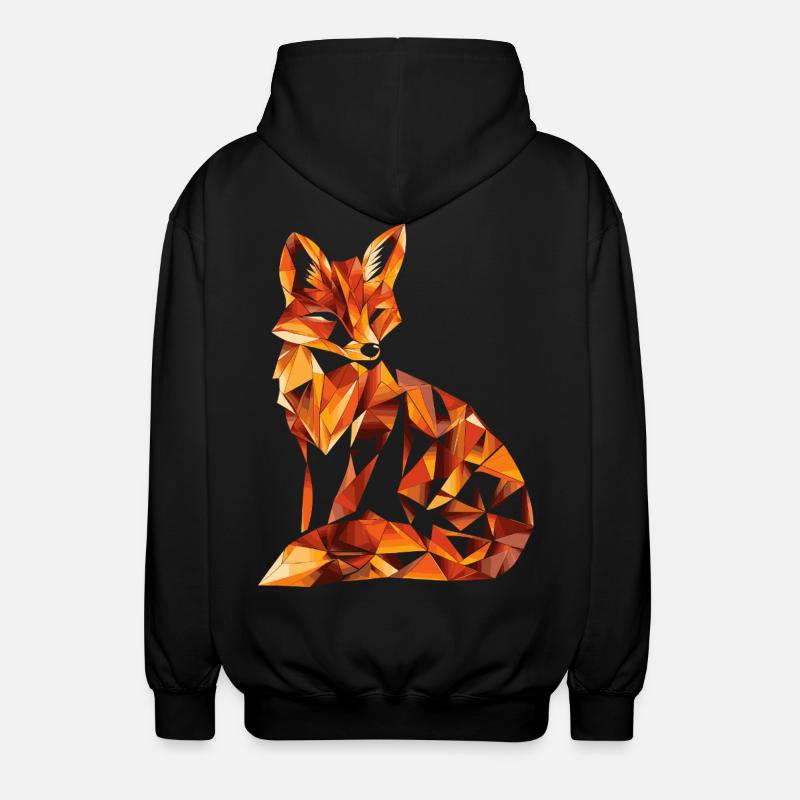 Fuchs Abstrakt Geometrie - Unisex Kapuzenjacke - Schwarz