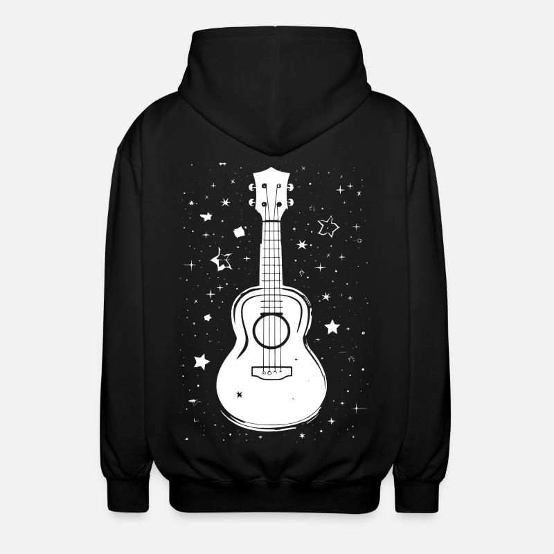 Illustration de ukulélé - Veste à capuche unisexe - noir