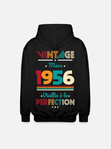 70 años de aniversario - Cosecha - marzo de 1956 - Chaqueta unisex con capucha. - negro