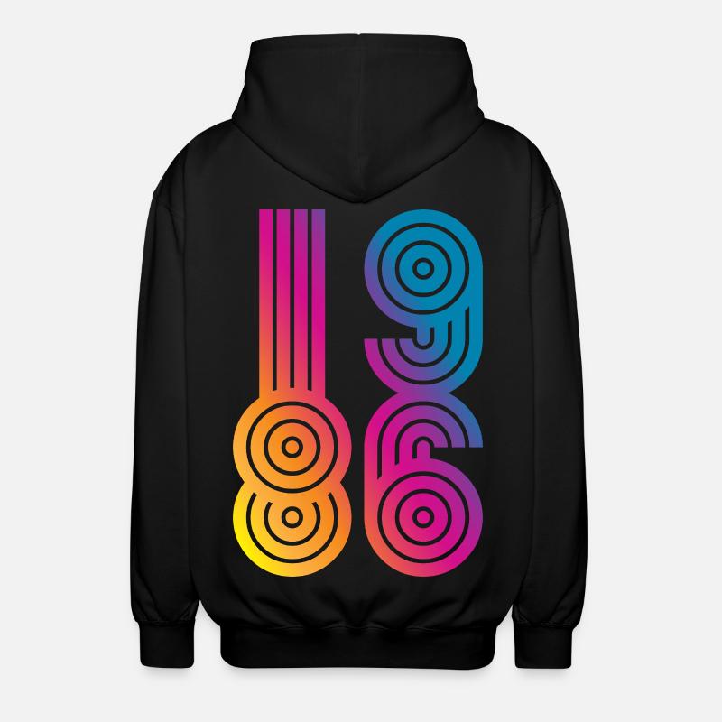 86 Eight Six 1986 - Unisex Hooded Jacket - black