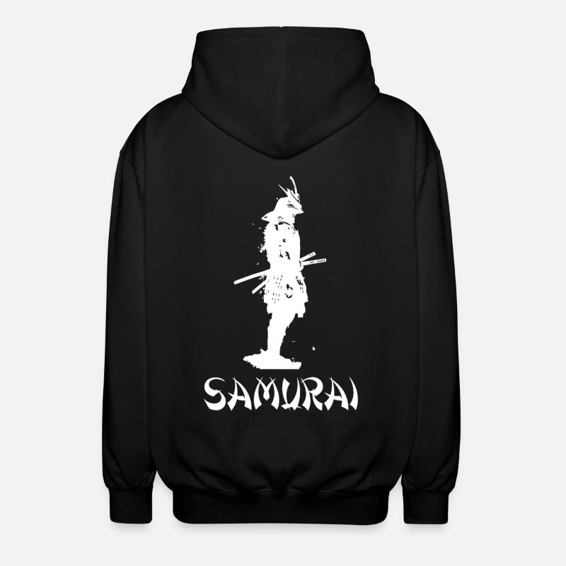 cool Japanese samurai - Unisex Hooded Jacket - black