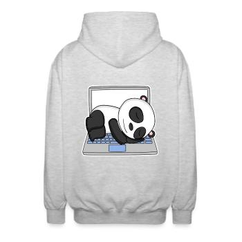 Computer Nerd Programmierer Herren Geschenk - Unisex Kapuzenjacke - Hellgrau meliert - Hinten - AI Model Male 185 light (185cm)