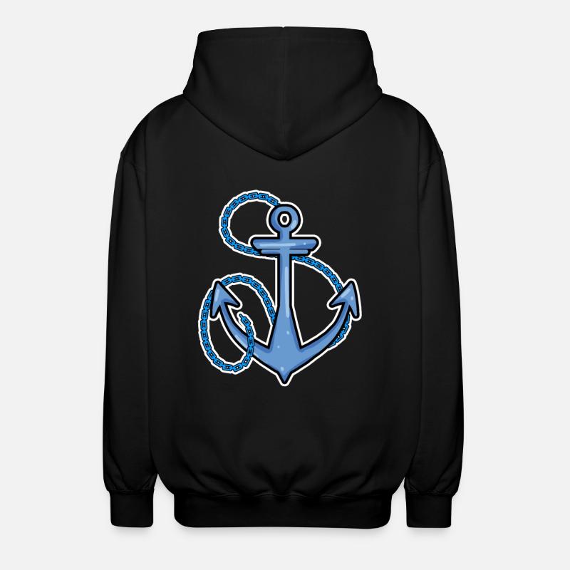 Anchor Symbol - Unisex Hooded Jacket - black
