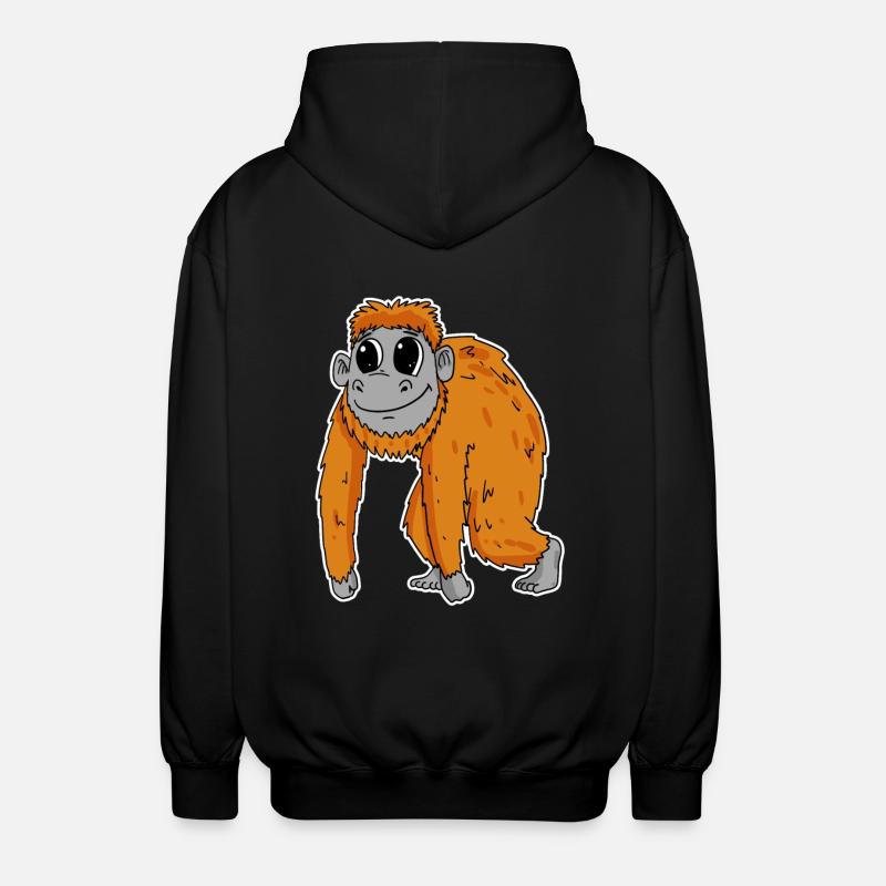 Singe orang-outan - Veste à capuche unisexe - noir