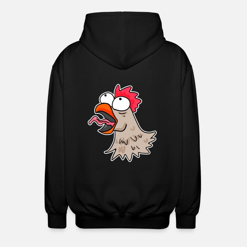 Chicken head chicken - Unisex Hooded Jacket - black