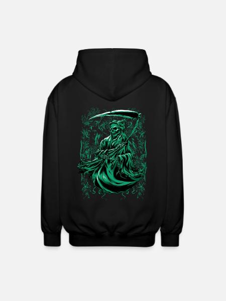 Grim Reaper Halloween Gift - Unisex Hooded Jacket - black