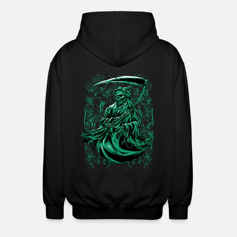 Sensenmann Halloween Geschenk - Unisex Kapuzenjacke - Schwarz