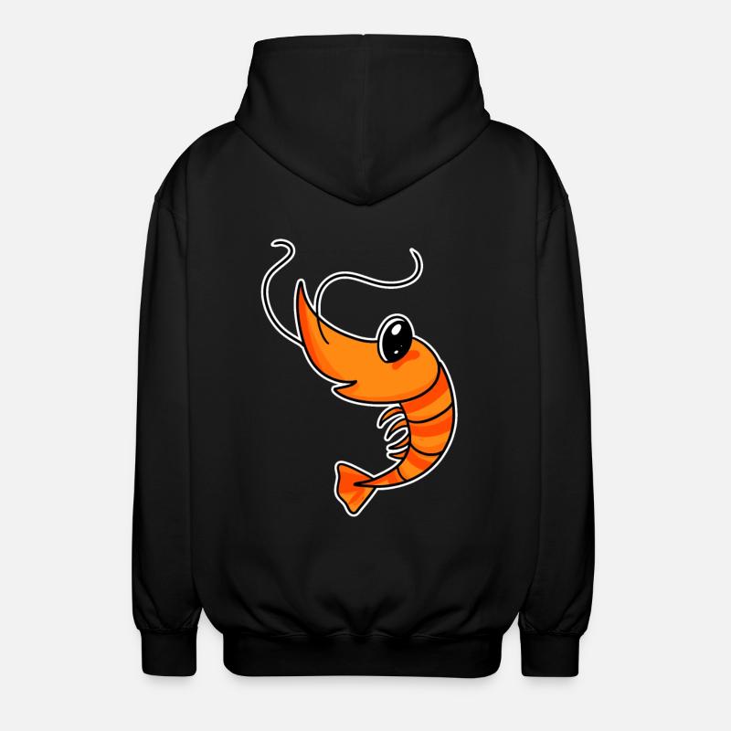 Garnele Garnelen - Unisex Kapuzenjacke - Schwarz
