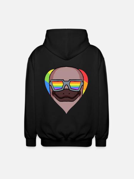 LGBT Tier Schnabeltier Regenbogen - Unisex Kapuzenjacke - Schwarz