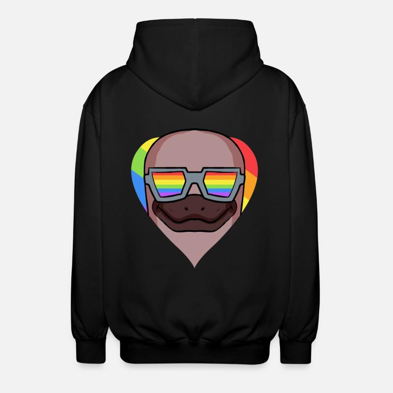 LGBT Tier Schnabeltier Regenbogen - Unisex Kapuzenjacke - Schwarz