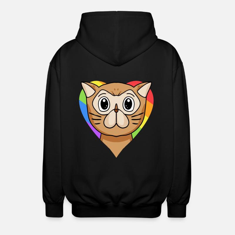 CHAT LGBT Chat Persan Arc-en-ciel - Veste à capuche unisexe - noir