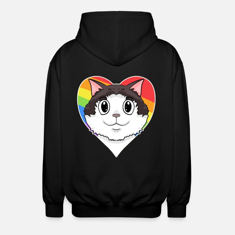 Ragdoll Katze - Regenbogen Herz - Unisex Kapuzenjacke - Schwarz