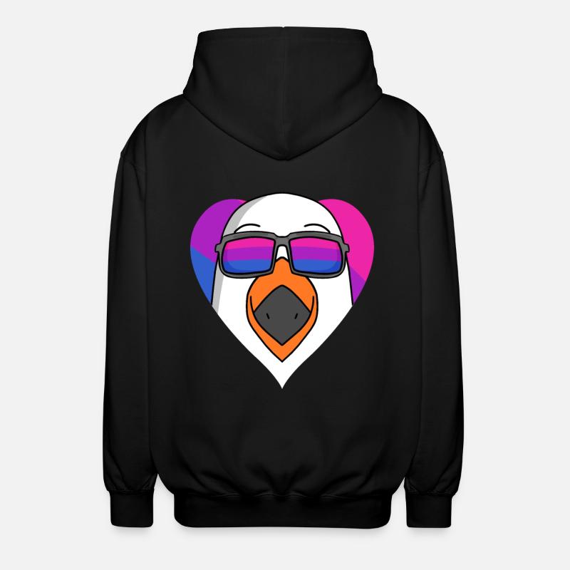 Bisexual Seagull Gift - Unisex Hooded Jacket - black