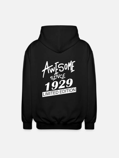 1929 - Born 1929 - Unisex Hooded Jacket - black