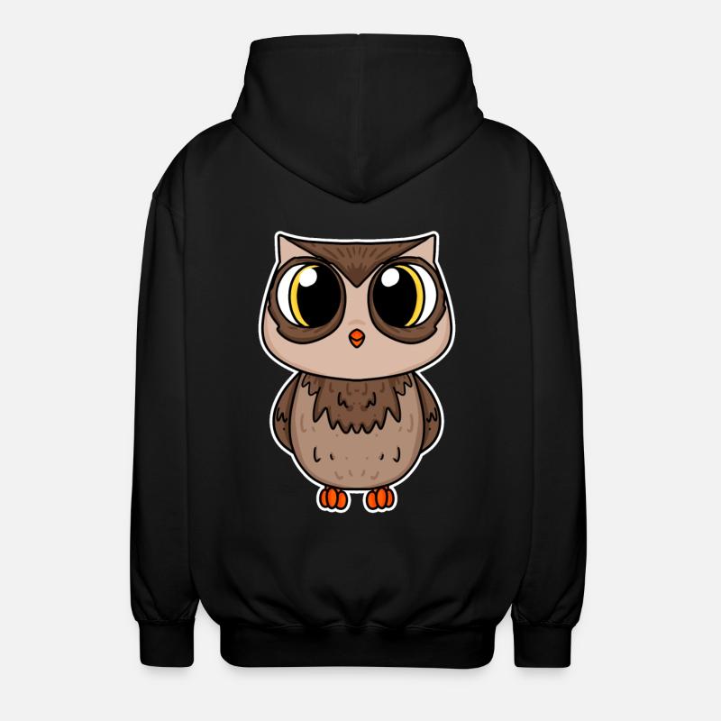Eule - Unisex Kapuzenjacke - Schwarz