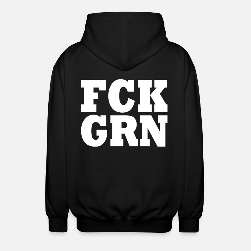 Fck grn - Unisex Kapuzenjacke - Schwarz