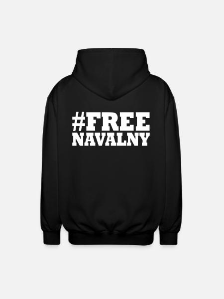 Free navalny - Unisex Hooded Jacket - black