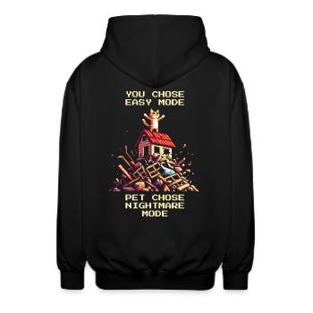Niveau de l’abri : Cauchemar | Médiation - Veste à capuche unisexe - noir - Dos - AI Model Male 185 light (185cm)