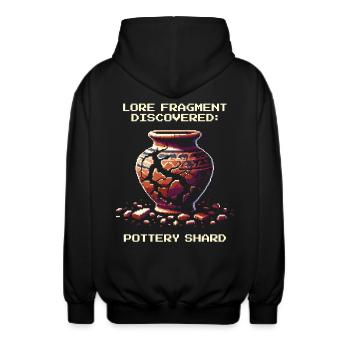 Ceramic Shard | Archaeology History Artifact - Unisex Hooded Jacket - black - Back - AI Model Male 185 light (185cm)