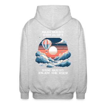 Vol en montgolfière Sky Adventure Aviation Thermiques - Veste à capuche unisexe - gris clair chiné - Dos - AI Model Male 185 light (185cm)