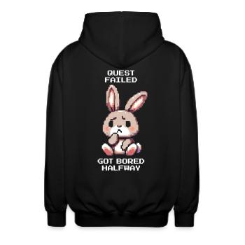 Task aborted | ADHD Boredom Debuff - Unisex Hooded Jacket - black - Back - AI Model Male 185 light (185cm)
