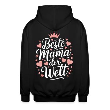 Beste Mama der Welt Herz Herzen Krone beste Mutter - Unisex Kapuzenjacke - Schwarz - Hinten - AI Model Male 185 light (185cm)