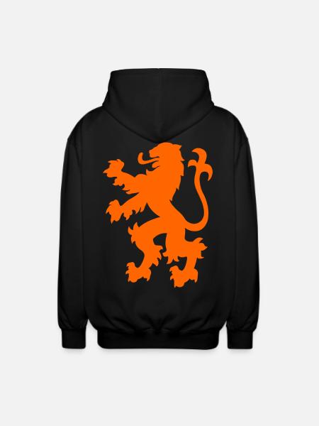 Hollands statsvapen Orange lejon - Luvjacka unisex - svart