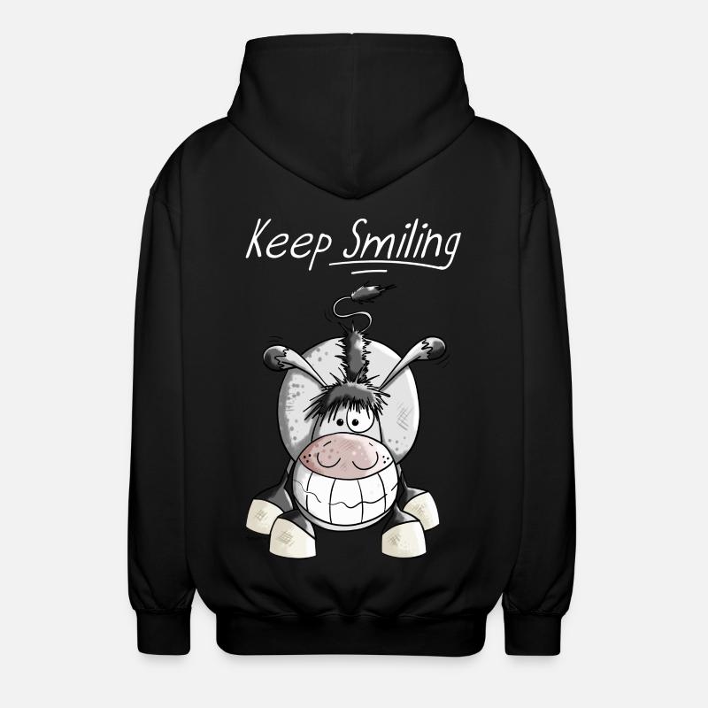 Keep Smiling Âne - Veste à capuche unisexe - noir
