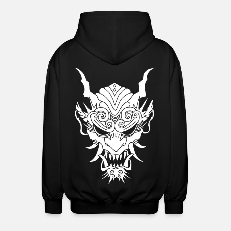 weißer Gothic-Dämon - Unisex Kapuzenjacke - Schwarz