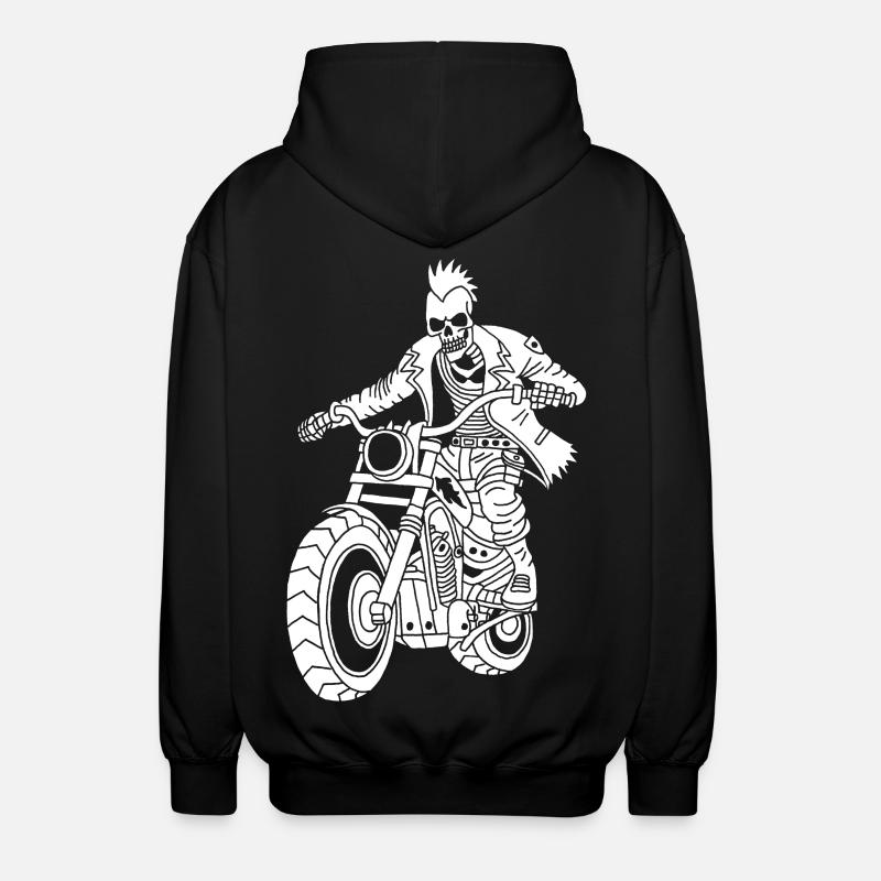 The White Biker from Hell - Unisex Hooded Jacket - black