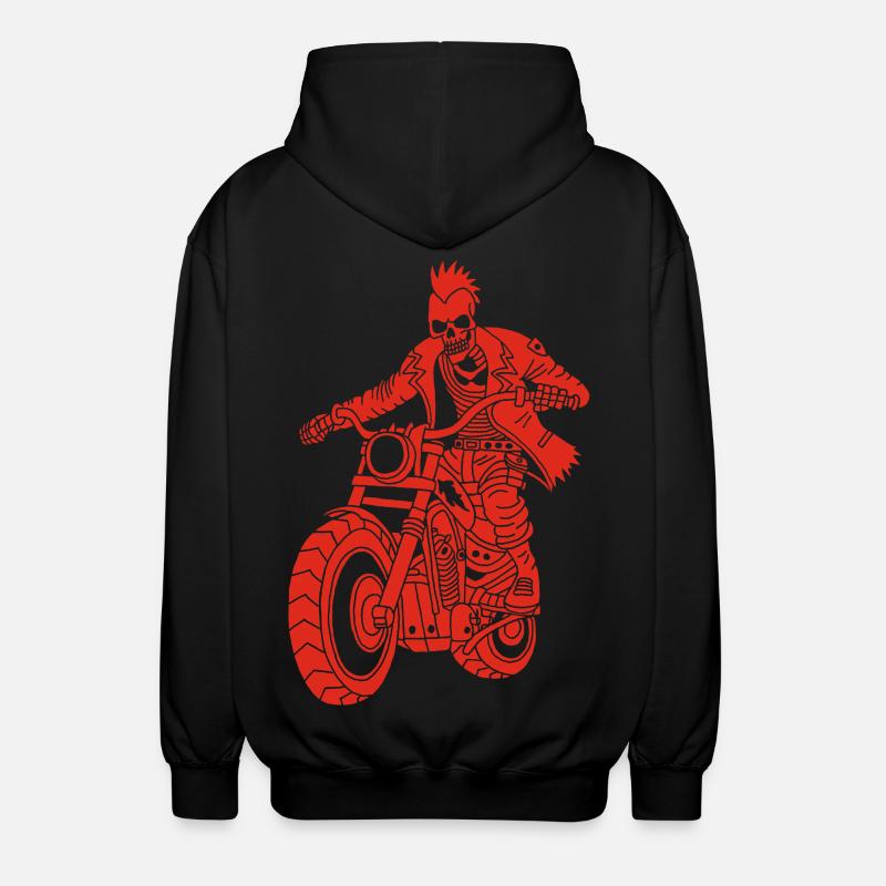 Der rote Biker aus der Hölle - Unisex Kapuzenjacke - Schwarz