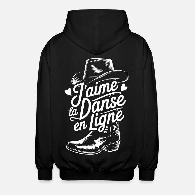 Danse en Ligne Cowboy J'aime - Veste à capuche unisexe - noir