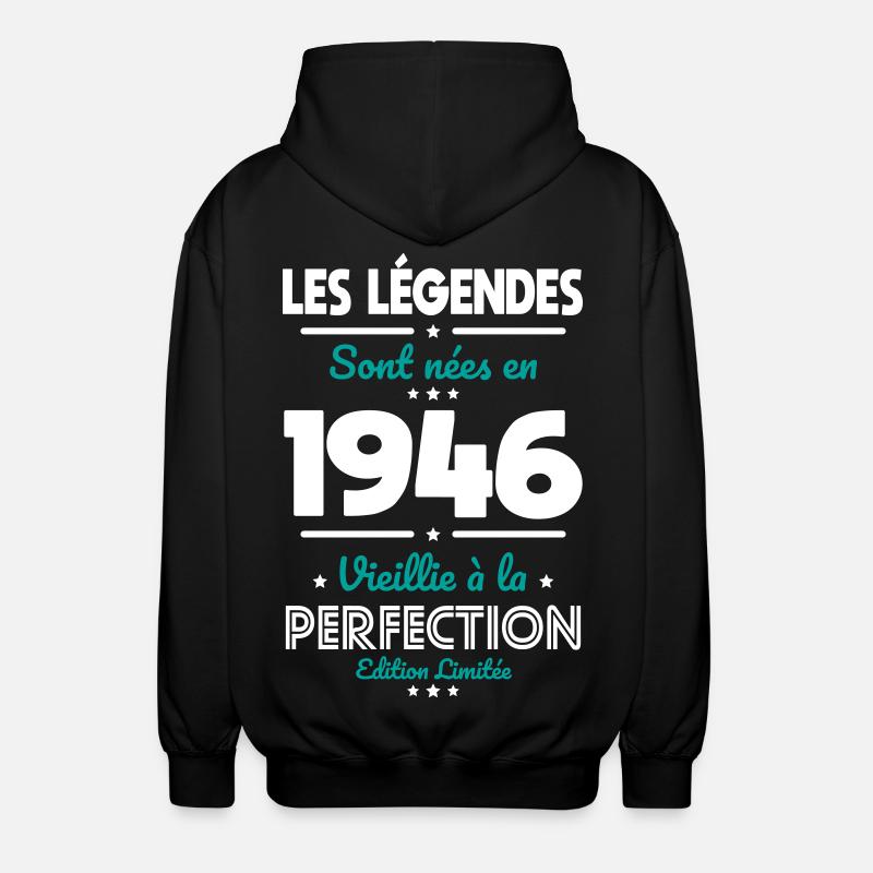 1946 – Legends – Perfekt gereift - Unisex Kapuzenjacke - Schwarz