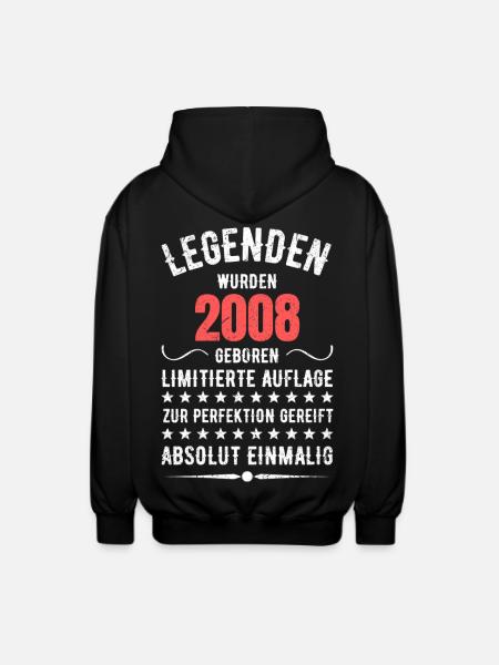 Limited Edition 2007 18th Birthday Gift - Unisex Hooded Jacket - black