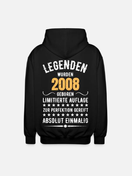 Limited Edition 2007 18th Birthday Gift - Unisex Hooded Jacket - black